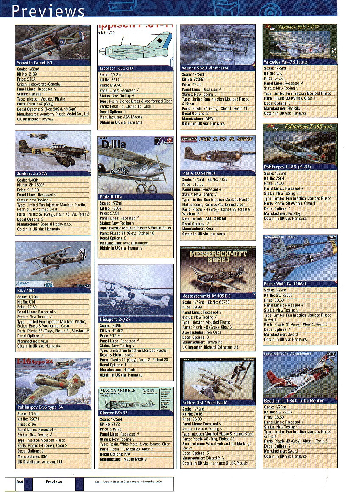 Scale Aviation Modeller International 2000-11